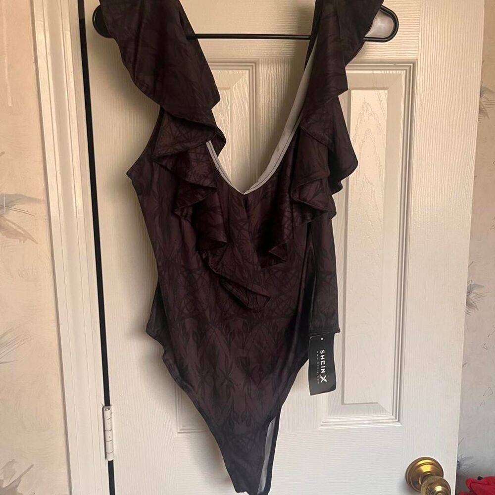 Shein Women's Black and Grey Bodysuit  Size L